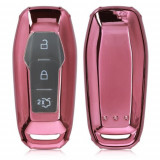 Cumpara ieftin Husa Cheie Auto pentru Ford, 3 Butoane, Silicon, Rose Gold, 48985.93