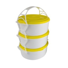 Set cutii pentru alimente, Plastic, 3x1200 ml, 3 buc
