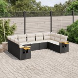 Cumpara ieftin Gossi set mobilier de gradina cu perne, 9 piese, negru, poliratan