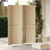 vidaXL Divizor de cameră 4 panouri pliabile bej 196x180 cm din ratan sintetic