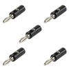 Set 5 Conectori Banana 4mm Tata Negru Mufa Borna Audio Boxe