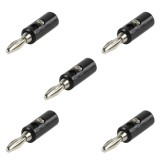 Set 5 Conectori Banana 4mm Tata Negru Mufa Borna Audio Boxe