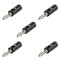 Set 5 Conectori Banana 4mm, Tata, Negru