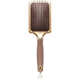Olivia Garden Rectangular Paddle perie pentru par usor de pieptanat Gold&amp;Brown 1 buc