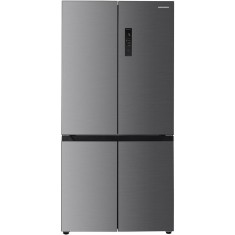 Side by side Heinner HSBS-HM522MDNFXE++, 522 l, Clasa E, Full No Frost, Convertibil frigider/congelator, Compresor Dual Inverter, Alarma usa deschisa,