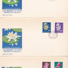 TSV# - PLICURI 1972 FDC LP 794 - FLORI MONUMENTE ALE NATURII PROTEJATE DE UNESCO