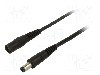 Cablu alimentare DC, DC 5,5/2,5 mufa, DC 5,5/2,5 soclu, negru, 5m, WEST POL - P25-C25-T050-500BK