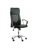 Scaun birou OFF 906, ergonomic, mesh, piele ecologica, cadru cromat, mecanism de balans, 110 kg, negru