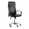 Scaun birou OFF 906, ergonomic, mesh, piele ecologica, cadru cromat, mecanism de balans, 110 kg, negru