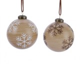 Cumpara ieftin Glob decorativ - Snowflake Wood Effect | Kaemingk