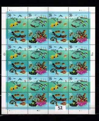 USA-viata marina-Corali-Bloc cu 20 timbre de 29 centi MNH foto