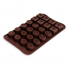 Forma Lejla din silicon pentru ciocolata sau cuburi de gheata ? Maro, 23x14x1 cm foto
