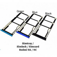Suport SIM Xiaomi Redmi 9A Albastru Original foto