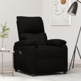 vidaXL Fotoliu rabatabil electric, negru, material textil