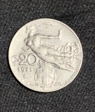 Moneda 20 centesimi 1921 Italia