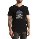 Tricou Barbati Where the Road Ends, aventura infinita, negru, marimea L