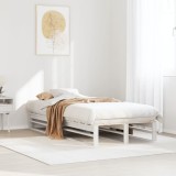 VidaXL Cadru de pat fără saltea, alb, 75x190 cm, lemn masiv de pin