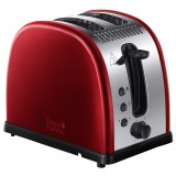Prajitor de paine Russell Hobbs Legacy 21291-56, 2 Felii, 3 Functii, Rosu/Inox