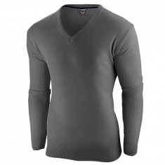 Bluza pentru barbati, gri, flex fit, casual - gentleman V-neck foto