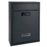 Cutie postala de exterior, pentru gard sau perete, din otel zincat, cu cifru, 32x8x22cm, gri inchis Household NewTrend