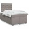 vidaXL Pat box spring cu saltea, taupe, 120x190 cm material textil 3292738