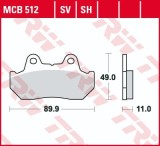 Set placute frana fata TRW MCB512 - Honda CB 400-750-900-1100 - VF 750 Magna - XL 600 - GL 1100-1200 Gold Wing