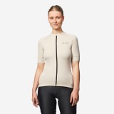 Tricou ciclism pe șosea vară Regular Bej Damă, Van Rysel