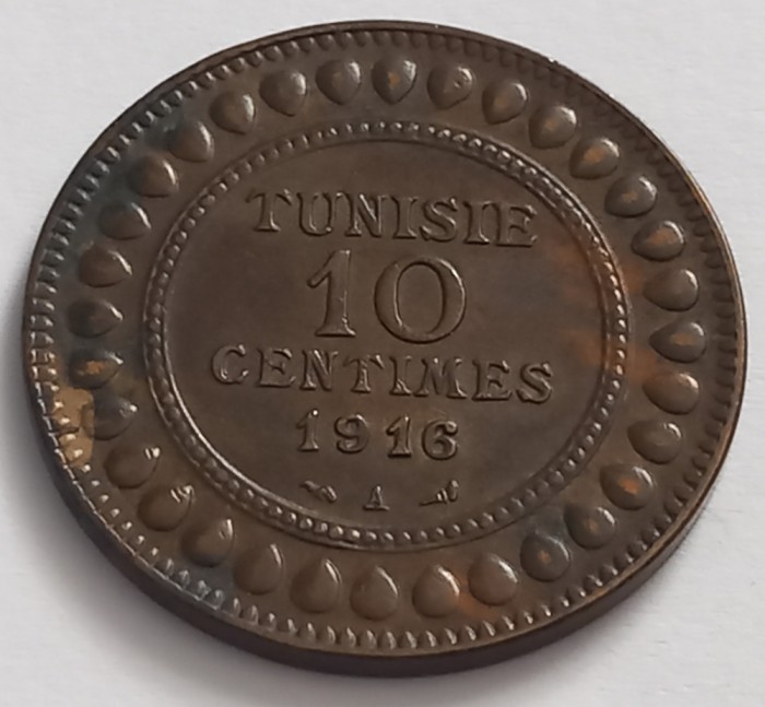 Tunisia, 10 Centimes 1916