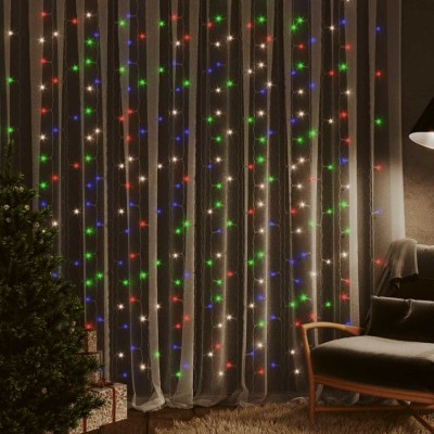 vidaXL Instalație lumini tip perdea 300 LED multicolor 3x3 m 8 funcții 328932 foto