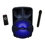 Boxa portabila elSales ELS-X1-08 cu microfon wireless , telecomanda , lumini LED , negru