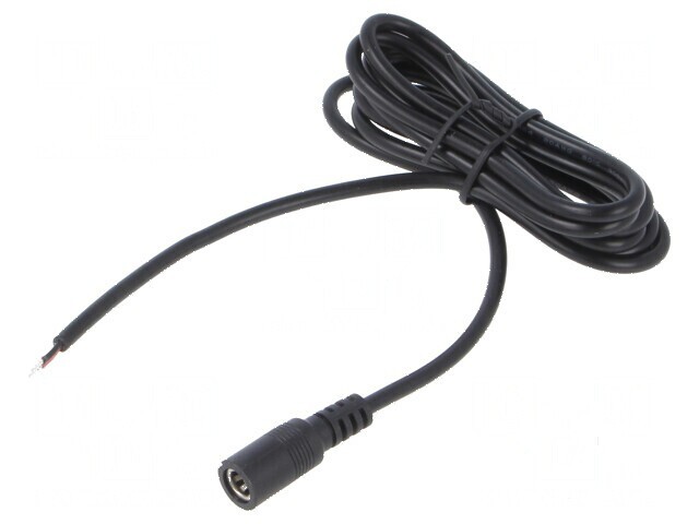 Cablu DC 5,5/2,5 soclu drept negru 1,5m 2x0,5mm2 -20&divide;80&deg;C