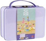 Set constructie, Plus-Plus, 600 piese, portabil, in cutie metalica, Culori pastelate