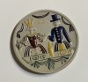 Placheta din ceramica suedeza NITTSJO tematica REALISMUL MAGIC, jumatatea secolui 20