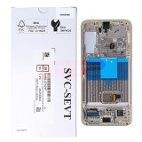 LCD+Touchscreen cu Rama Samsung Galaxy S22 5G / S901 PINK GOLD Original Service Pack