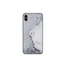 Set Doua Folii Skin Acoperire 360 Compatibile cu Apple iPhone XS Max Wraps Skin Printing Marble White