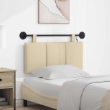 vidaXL Tăblie de pat suspendată Cu lumină LED Crem Țesătură 3424757