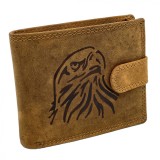Portofel Barbati din Piele Naturala personalizat Cu Vultur, Protectie RFID, 12x10x 2,5 cm