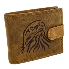 Portofel Barbati din Piele Naturala personalizat Cu Vultur, Protectie RFID, 12x10x 2,5 cm