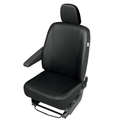 Husa auto scaun sofer Practical DV1 imitatie piele neagra pentru FORD Transit Custom 2013-2017 si Transit Custom 2017- foto