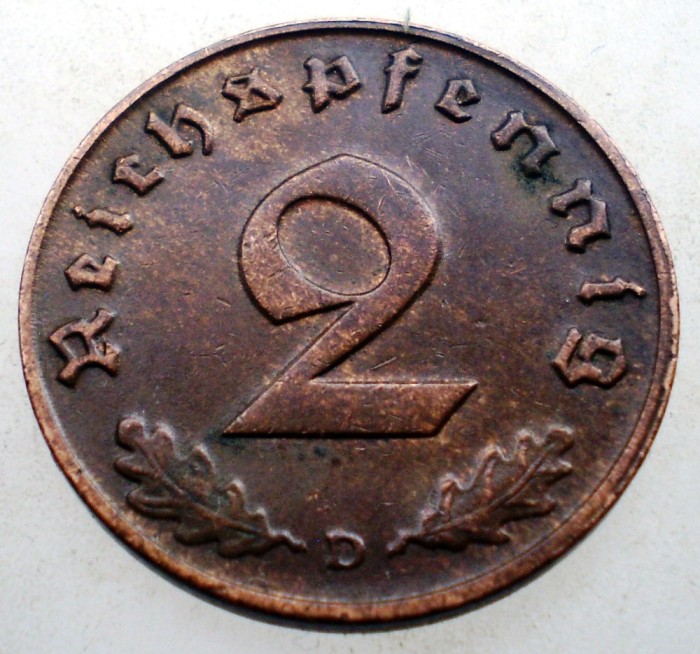 2.853 GERMANIA 2 REICHSPFENNIG 1938 D