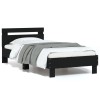 VidaXL Cadru de pat cu tăblie, negru, 75x190 cm, lemn prelucrat 838569