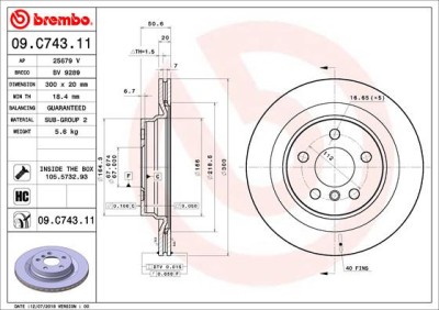 BREMBO 09.C743.11 PRIME LINE - UV Coated Disc frana foto