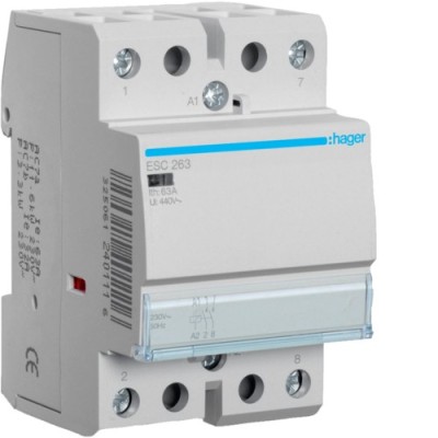 Contactor modular 63A 2ND 230V Hager ESC263 foto