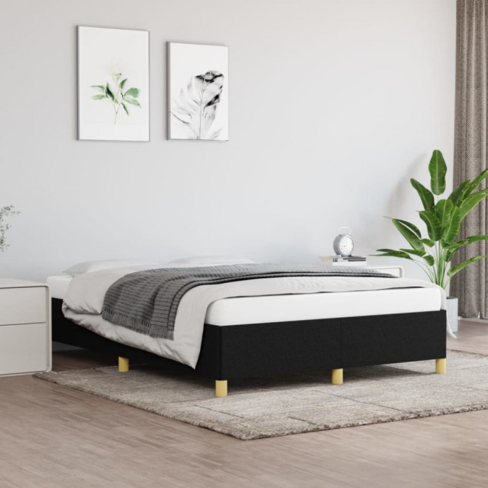 vidaXL Cadru de pat fără saltea, negru, 140x190 cm, textil 347159