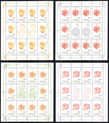 Romania 1998, LP 1466 b, Flora, coli mici de 10 timbre + 2 vg, MNH! LP 50,00 lei foto