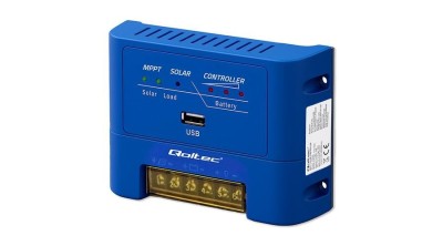 Controler de &amp;icirc;ncărcare solară Qoltec MPPT 15A pentru alimentarea consumatorilor de curent continuu și &amp;icirc;ncărcarea bateriilor 12V / 24V | AGM | GEL | Li foto