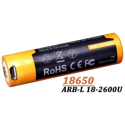 Acumulator cu Micro-USB Fenix 18650 - 2600mAh- ARB-L 18-2600U foto