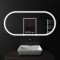 Oglinda LED Ovala, 80x50cm, Altera Senzor MotionGlow Marcello, Sistem Dezaburire, Ceas &amp; Termometru, Dimabila ModernLight Concept