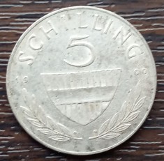 (A989) MONEDA DIN ARGINT AUSTRIA - 5 SCHILLING 1960, CALUL LIPIZZAN, 5,2 GRAME, PURITATE 640