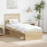 Cumpara ieftin Cadru de pat Stejar Sonoma 75 x 190 cm Lemn de pin masiv